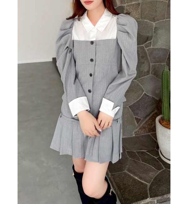 dazzlin「スソプリーツジャケットミニワンピース」|ワンピース|