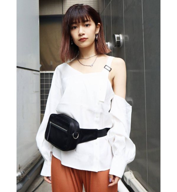 EMODA「アシンメトリーベルトストラップトップス」|Tシャツ・カットソー|