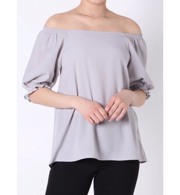 EMODA「ギャザーオフショルダートップ」|Tシャツ・カットソー|グレー