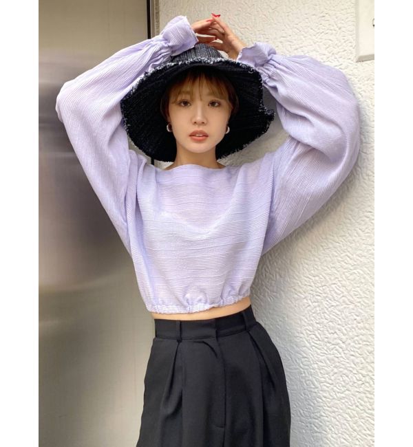 EMODA「ドルマンスリーブショートトップ」|Tシャツ・カットソー|パープル