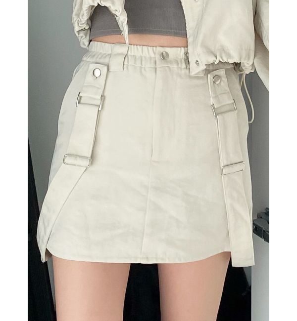 EMODA「ハングサスペンダーミニスカート」|スカート|アイボリー