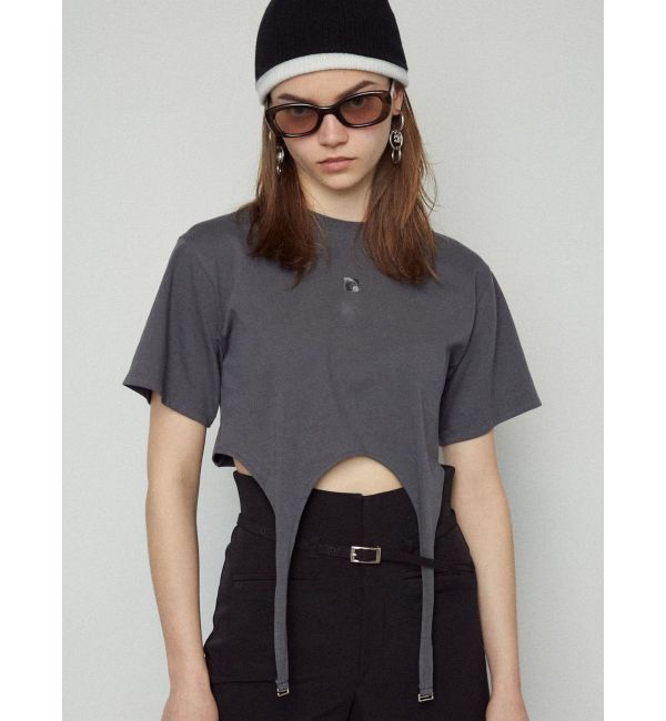 EMODA「ガーターロゴトップ」|Tシャツ・カットソー|グレー