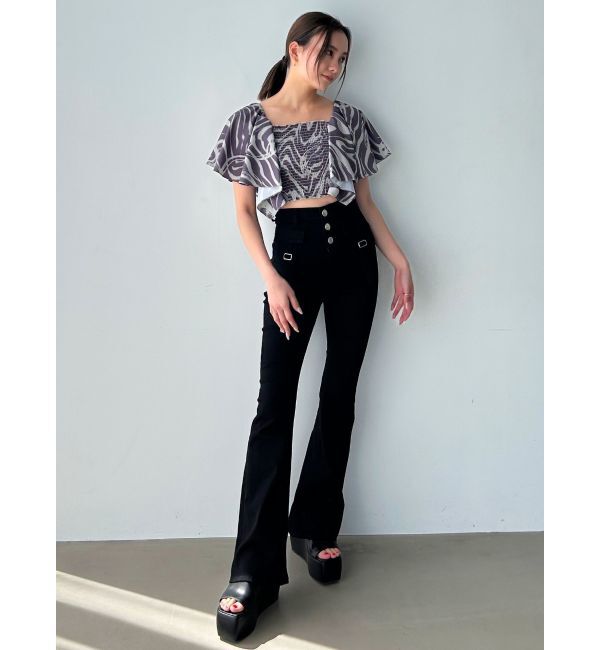 EMODA「ペタルスリーブショートトップ」|Tシャツ・カットソー|