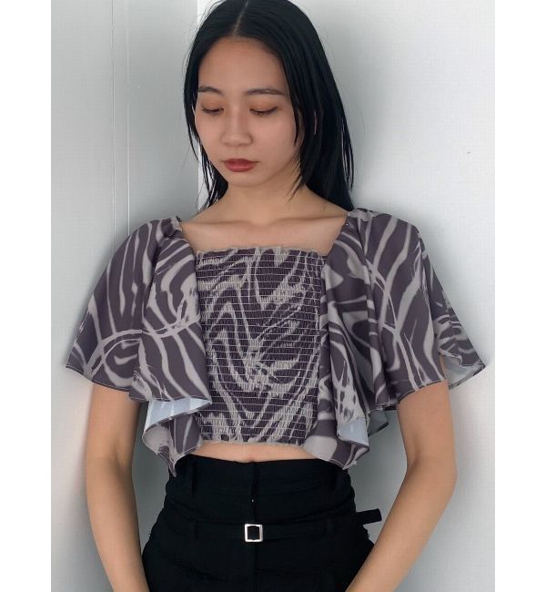 EMODA「ペタルスリーブショートトップ」|Tシャツ・カットソー|