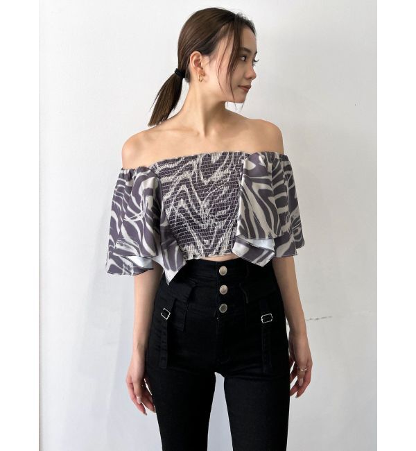 EMODA「ペタルスリーブショートトップ」|Tシャツ・カットソー|