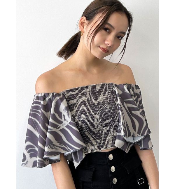 EMODA「ペタルスリーブショートトップ」|Tシャツ・カットソー|