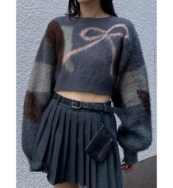 EMODA「ショートルーズジャガードニット」|ニット・セーター|