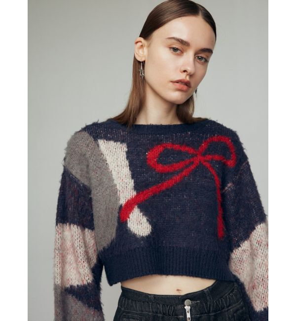 EMODA「ショートルーズジャガードニット」|ニット・セーター|