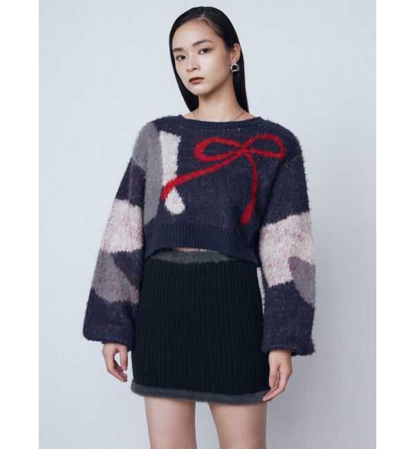 EMODA「ショートルーズジャガードニット」|ニット・セーター|