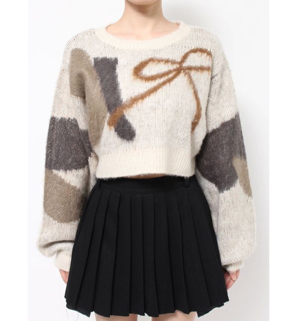 EMODA「ショートルーズジャガードニット」|ニット・セーター|