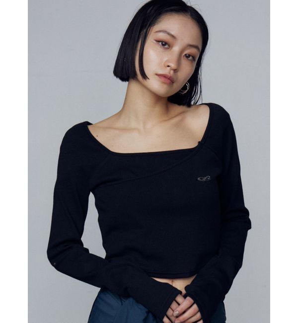 EMODA「クロスクロップドトップ」|Tシャツ・カットソー|ブラック