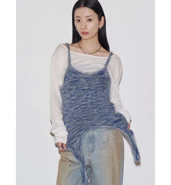 EMODA「【VEQUM】MIXTURE HALTER KNIT」|ニット・セーター|ブルー