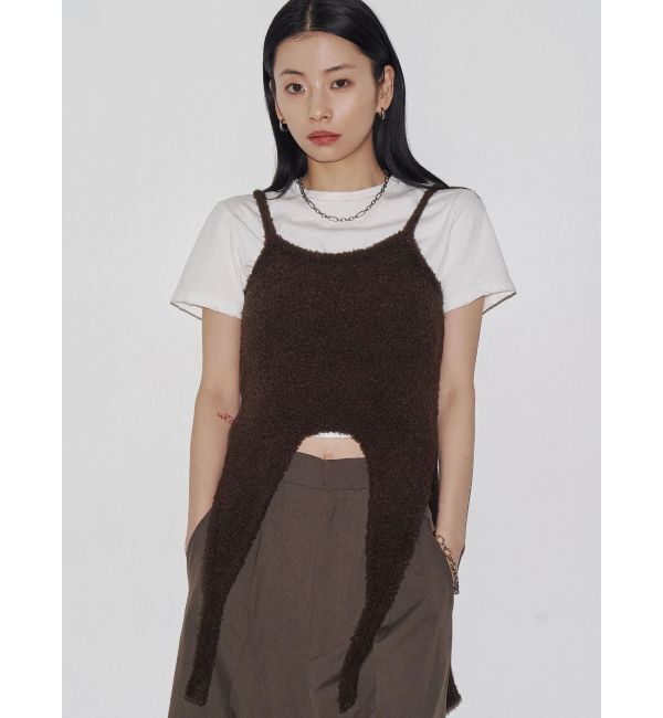 EMODA「【VEQUM】MIXTURE HALTER KNIT」|ニット・セーター|ブラウン