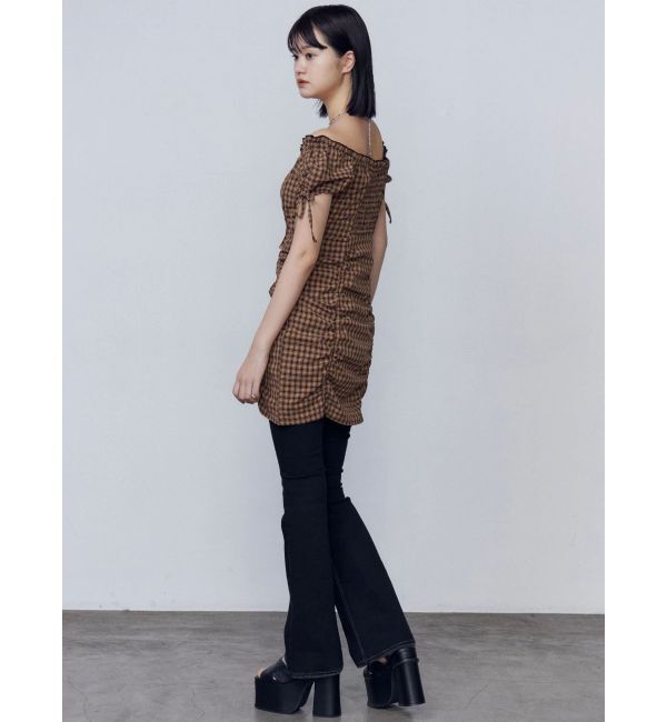 EMODA「オフショルダーミニギャザーワンピース」|ワンピース|