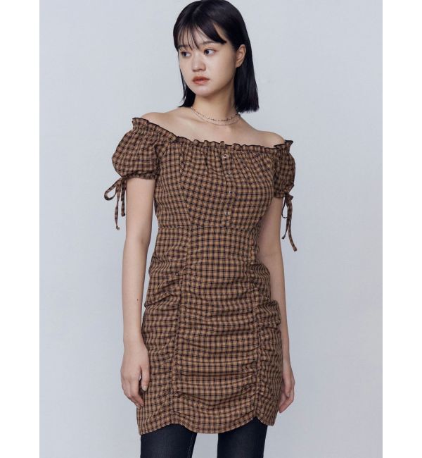 EMODA「オフショルダーミニギャザーワンピース」|ワンピース|