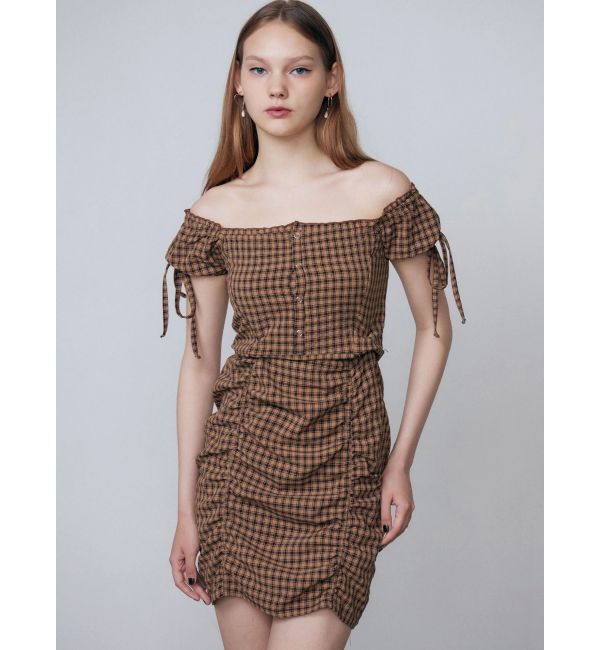 EMODA「オフショルダーミニギャザーワンピース」|ワンピース|