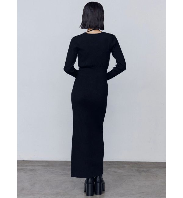 EMODA「チョーカーギャザーフィットニットワンピース」|ワンピース|