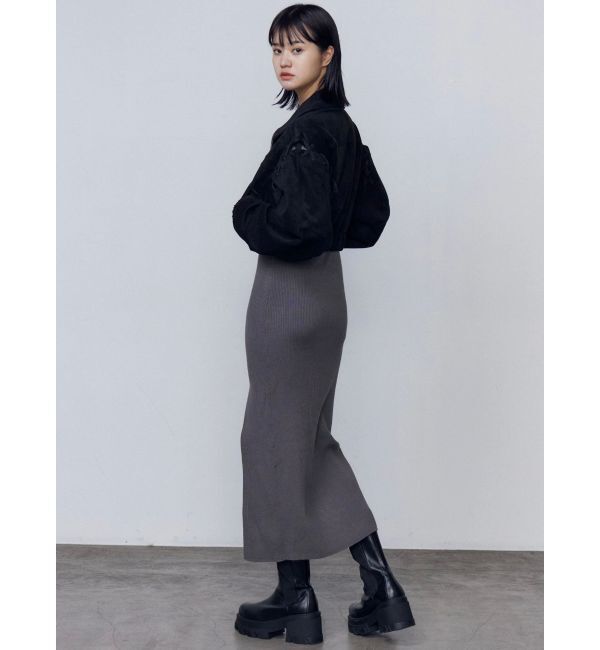 EMODA「チョーカーギャザーフィットニットワンピース」|ワンピース|