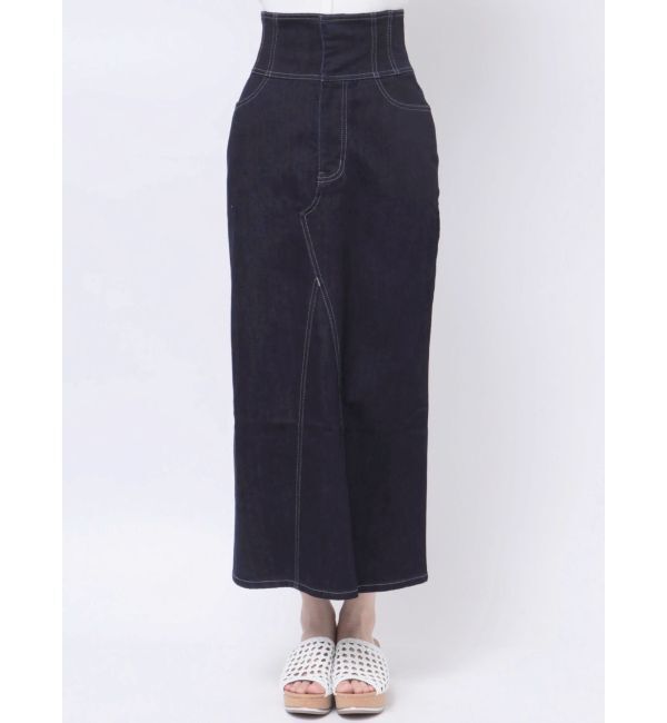 MERCURYDUO「デニムコルセットバックスリットロングスカート」|スカート|