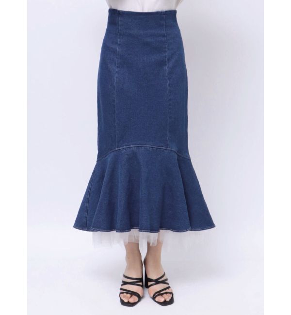 MERCURYDUO「デニムチュールマーメイドスカート」|スカート|