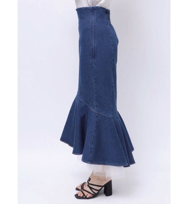 MERCURYDUO「デニムチュールマーメイドスカート」|スカート|