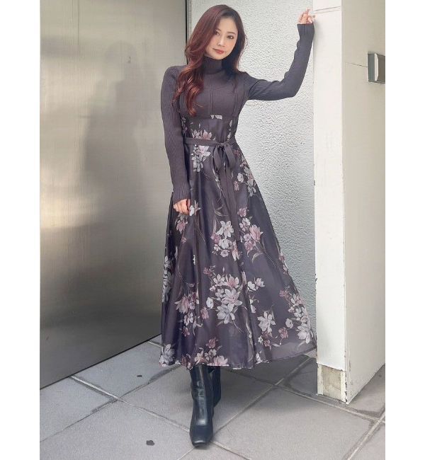 MERCURYDUO「フラワードッキングコルセットワンピース」|ワンピース|