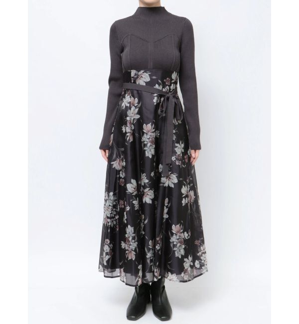 MERCURYDUO「フラワードッキングコルセットワンピース」|ワンピース|