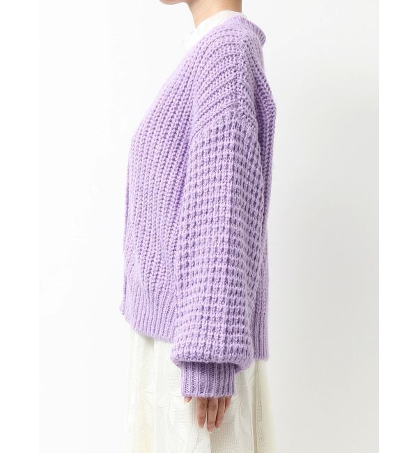 MERCURYDUO「ワッフルオーバーニットカーデ」|カーディガン|