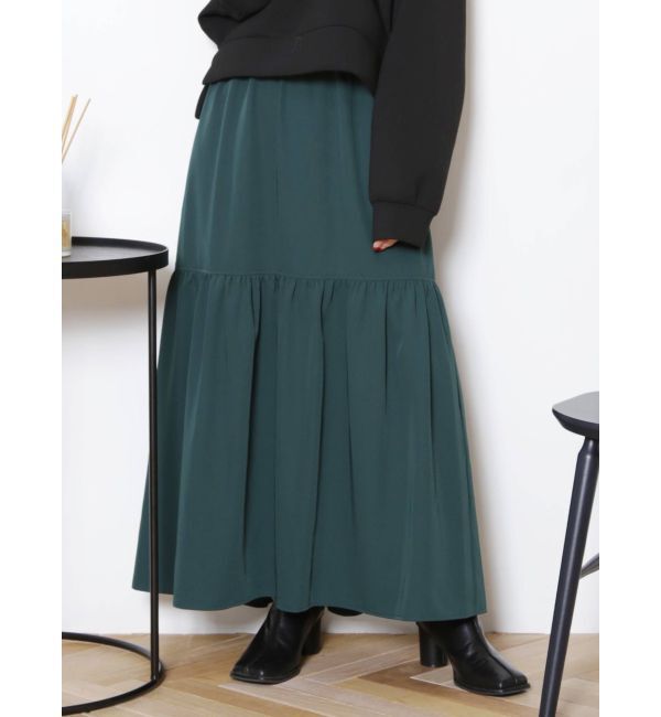 MURUA「ギャザーマキシスカート」|スカート|グリーン