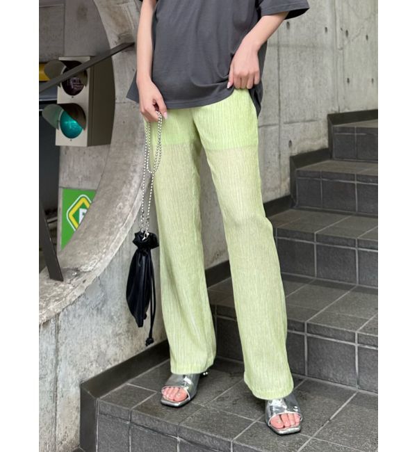 MURUA「プリーツイージーワイドパンツ」|その他|ライトグリーン