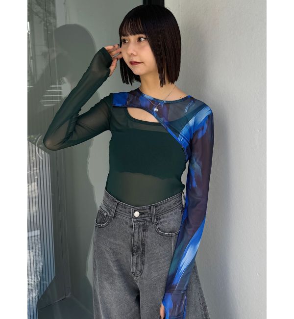 MURUA「カラーブロックシアートップス」|Tシャツ・カットソー|