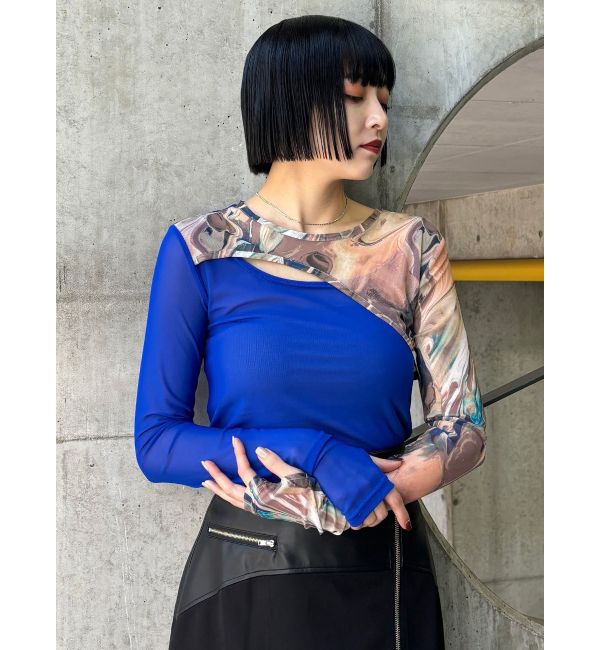 MURUA「カラーブロックシアートップス」|Tシャツ・カットソー|