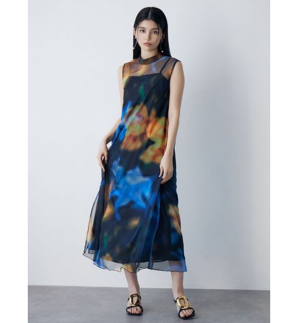 MURUA「【追加生産分】シェイドフラワーレイヤードワンピース」|ワンピース|