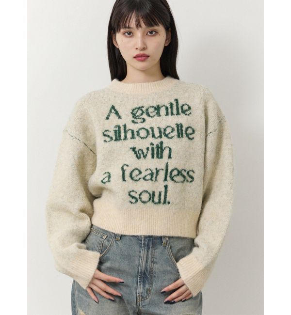 MURUA「フレーズカラーロゴニット」|ニット・セーター|アイボリー