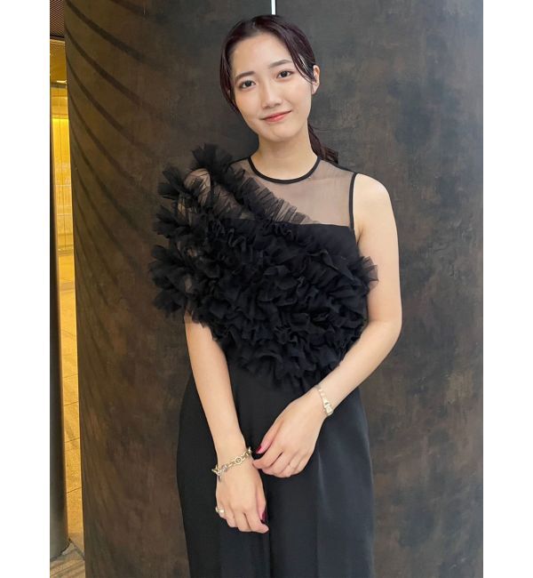 LAGUNAMOON「LADYチュールオフショルパンツドレス」|ドレス|