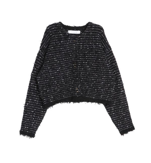 LAGUNAMOON「チュールブレンドツイードニットカーディガン」|カーディガン|