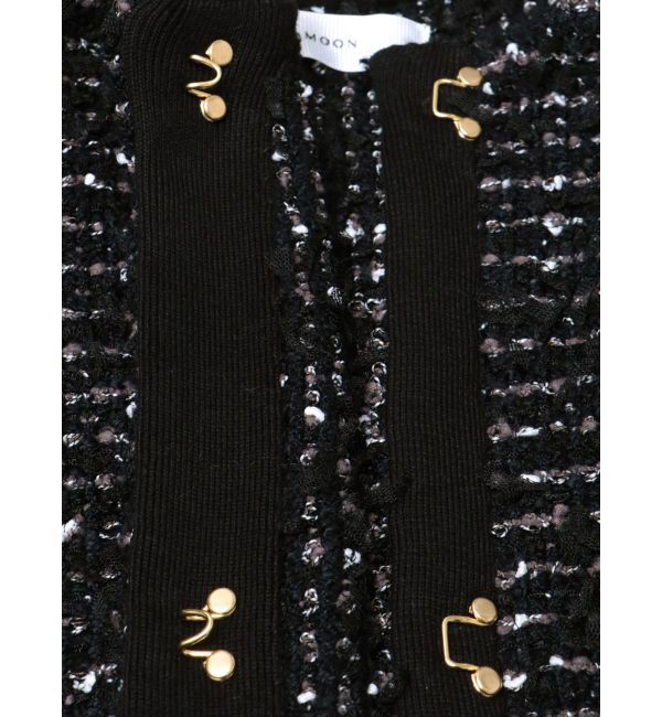 LAGUNAMOON「チュールブレンドツイードニットカーディガン」|カーディガン|