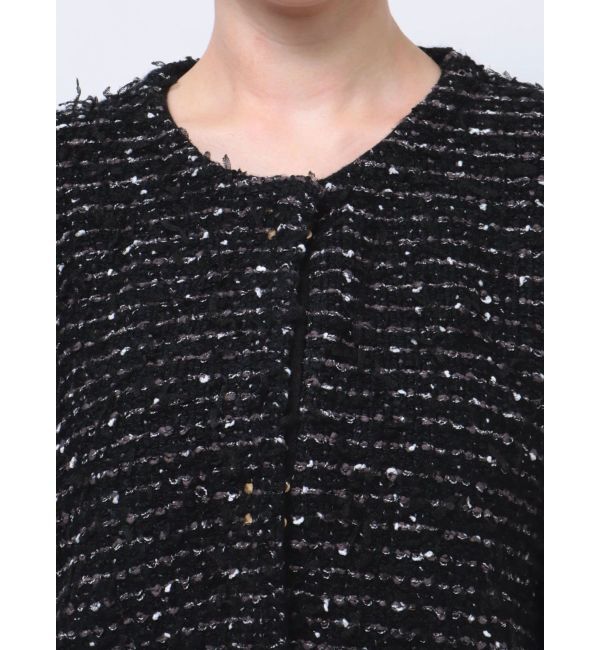 LAGUNAMOON「チュールブレンドツイードニットカーディガン」|カーディガン|