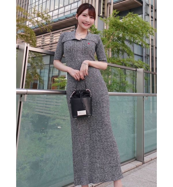 LAGUNAMOON「【POLO BCSコラボ】カラーネックメランジケーブルニットワンピース」|ワンピース|