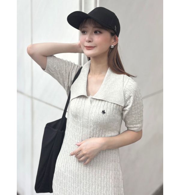 LAGUNAMOON「【POLO BCSコラボ】カラーネックメランジケーブルニットワンピース」|ワンピース|