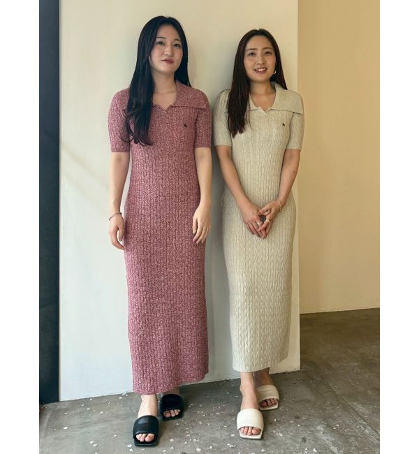 LAGUNAMOON「【POLO BCSコラボ】カラーネックメランジケーブルニットワンピース」|ワンピース|
