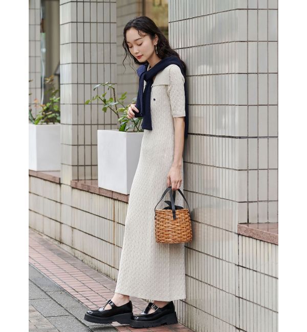 LAGUNAMOON「【POLO BCSコラボ】カラーネックメランジケーブルニットワンピース」|ワンピース|