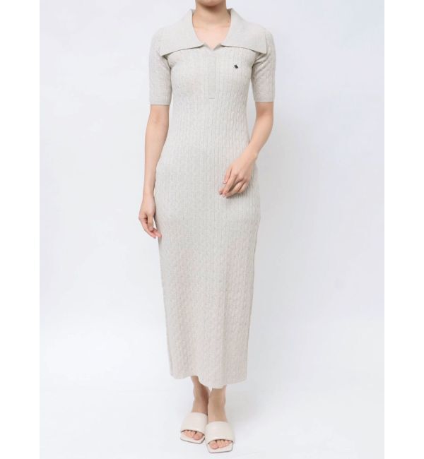 LAGUNAMOON「【POLO BCSコラボ】カラーネックメランジケーブルニットワンピース」|ワンピース|