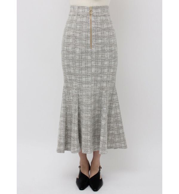 LAGUNAMOON「カットツイードフロントZIPスカート」|スカート|