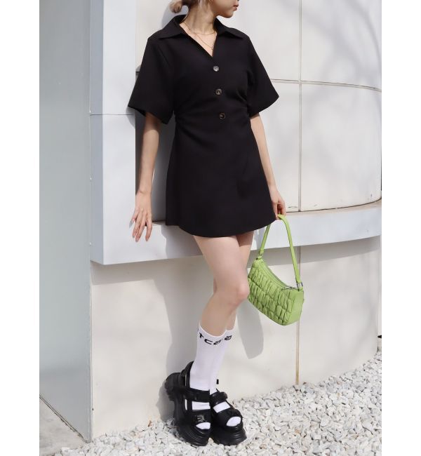 EVRIS「シャツミニワンピース」|ワンピース|