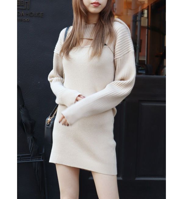 EVRIS「アンサンブルニットミニワンピース」|ワンピース|