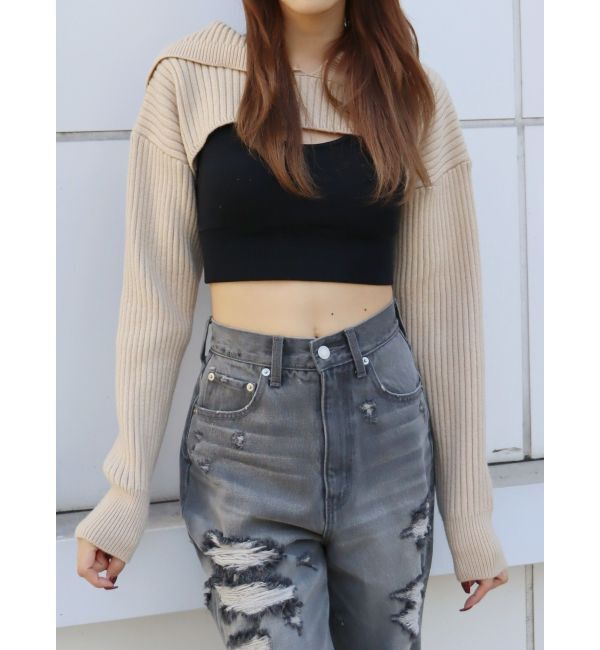 EVRIS「アンサンブルニットミニワンピース」|ワンピース|