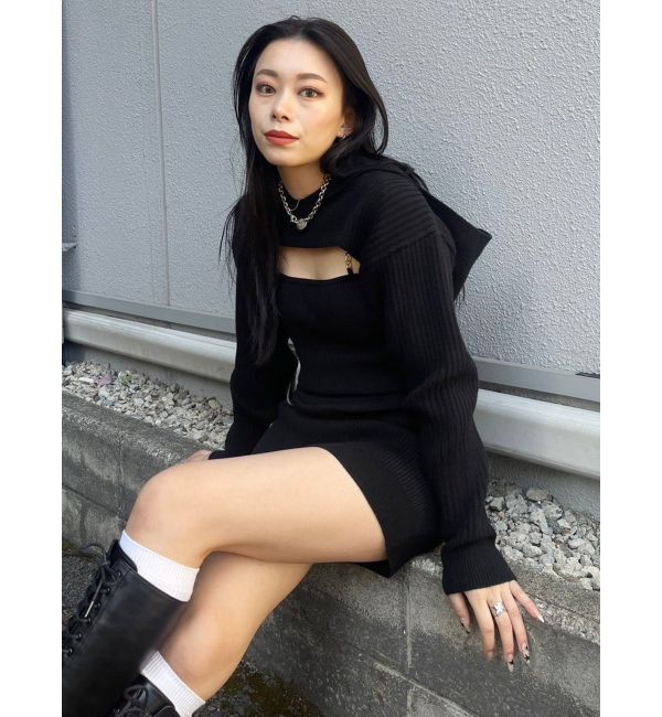 EVRIS「アンサンブルニットミニワンピース」|ワンピース|