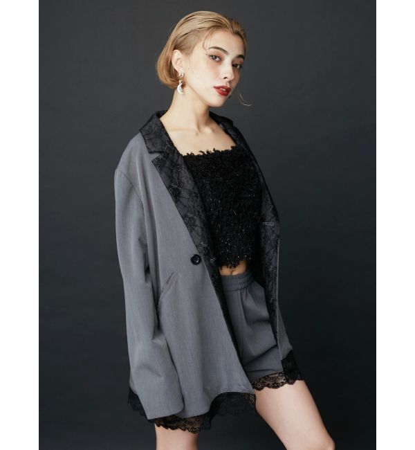 EVRIS「レースドッキングジャケット【セットアップ着用可能】」|テーラードジャケット|