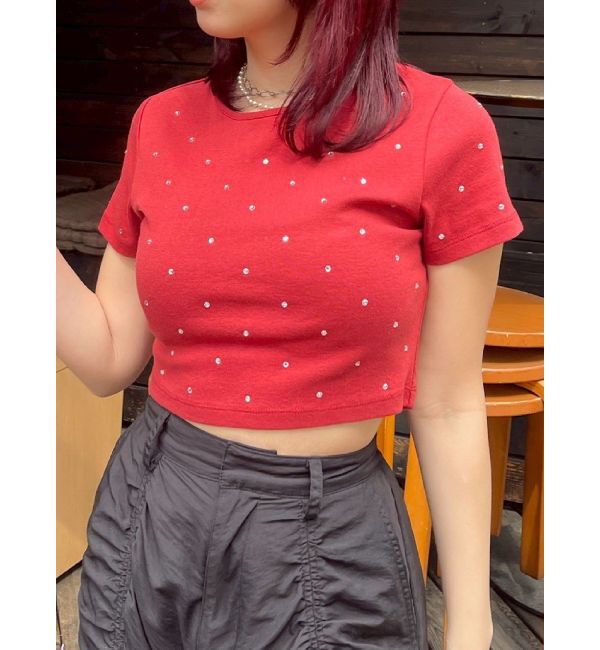 EVRIS「ラインストーンコンパクトＴシャツ」|Tシャツ・カットソー|